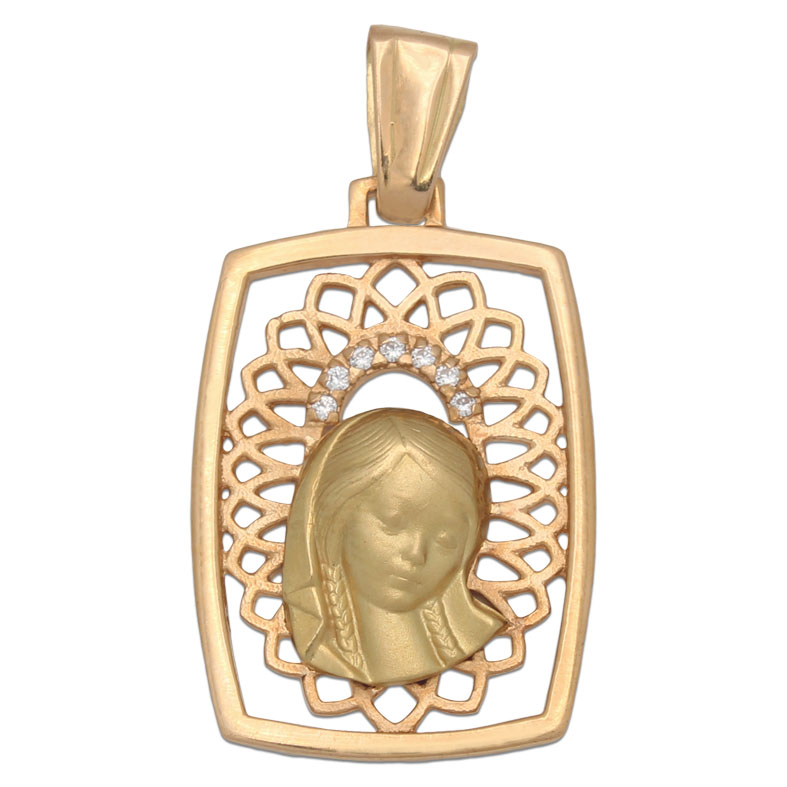 MEDALLA ORO 18KL VIRGEN NIÑA DE 17X25MM