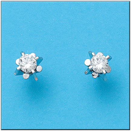 PENDIENTES EN ORO BLANCO 18KL CIRCONITAS