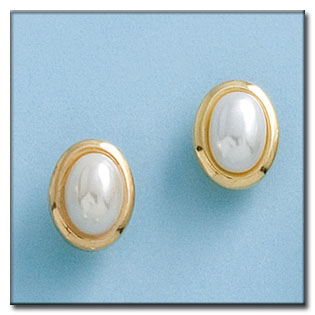 PENDIENTES EN ORO DE 18KL PERLAS 9X11MM