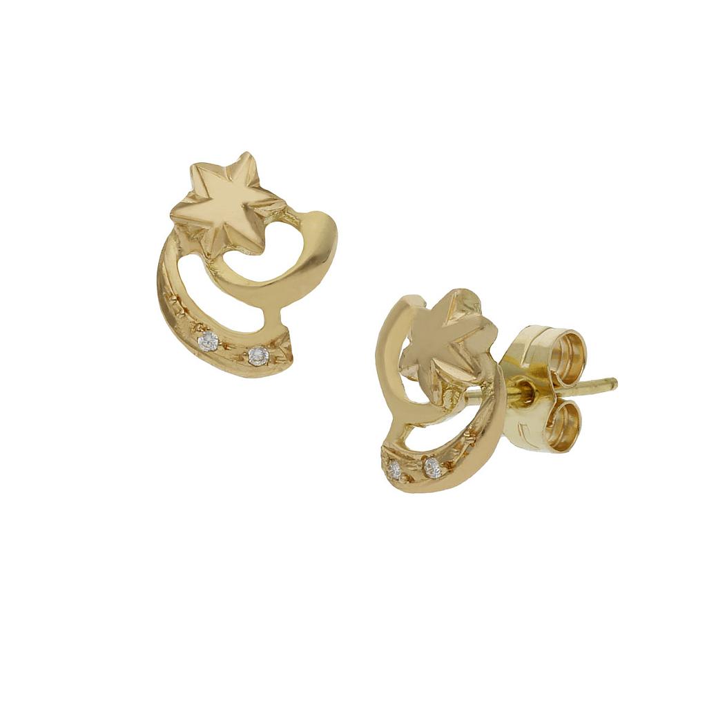 PENDIENTES ESTRELLAS ORO 18KL - 8x10MM