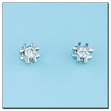 PENDIENTES ORO BLANCO 18KL DIAMANTES