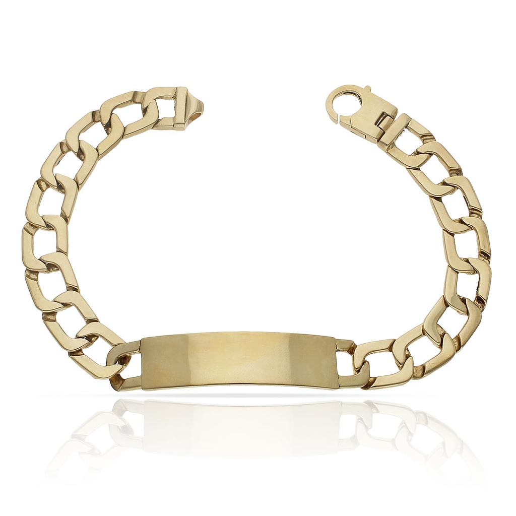 PULSERA MACIZA PLACA ORO 18KL