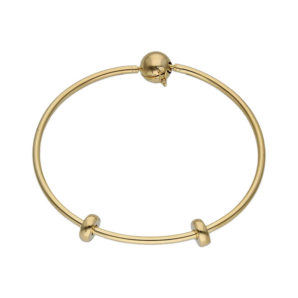 PULSERA RIGIDA ORO 18KL STOPPERS LISOS